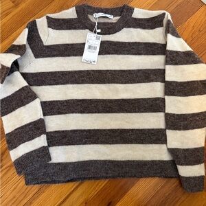 Striped Brown and Cream women's Sweater